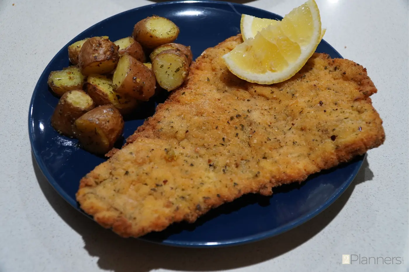 Turkey Schnitzel with Buttery Roasted Potatoes
