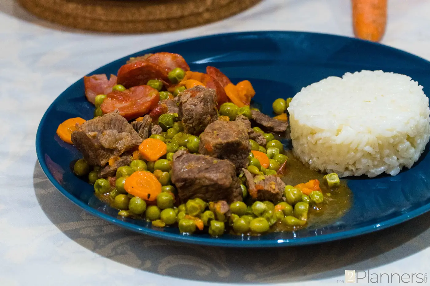 Stewed Veal with Peas and Carrots